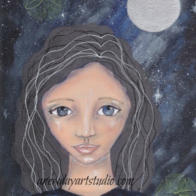 Full Pink Moon Goddess Print